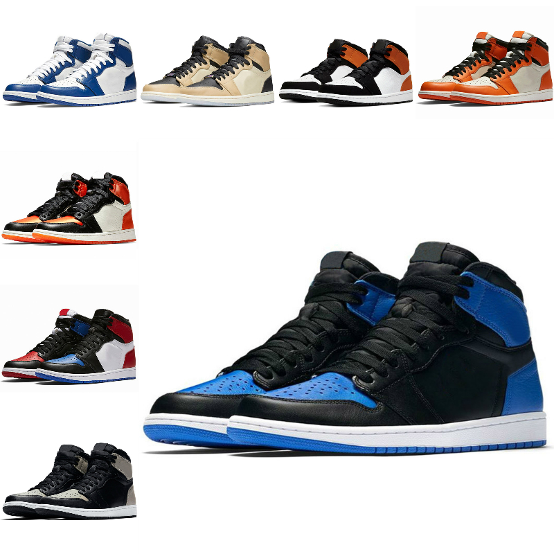 2021 Arrival 1 1s Mens Women Basketball Shoes High Travis Scotts Fearless Obsidian UNC Black Toe Bloodline Men Sport Sneakers, #16 chicago with black mark