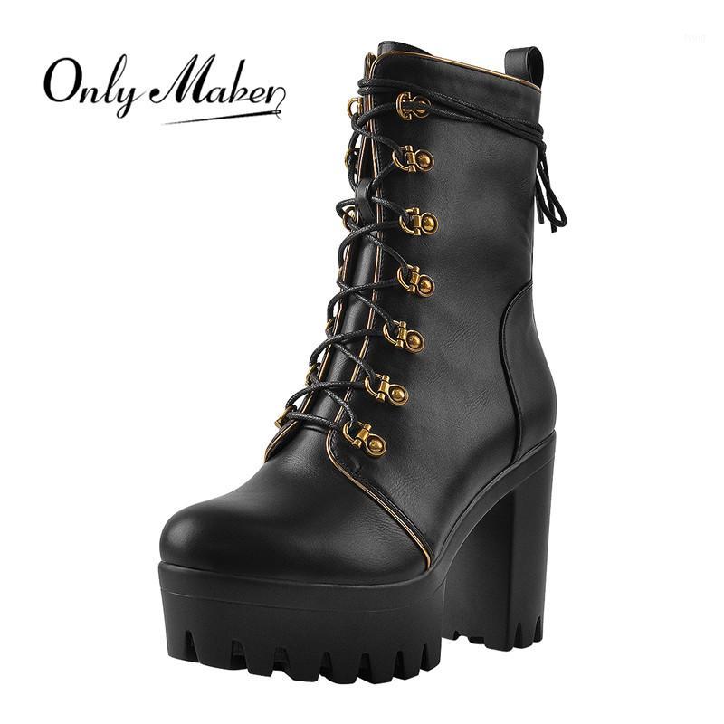 Onlymaker Women's Lace Up Black Matte Platform Ankle Booties High Heels Sexy Lady Short Boots Plus Size US5~US151, Kx200716a
Onlymaker Women's Lace Up Black Matte Platform Ankle Booties High Heels Sexy Lady Short Boots Plus Size US5~US151, Kx200716a