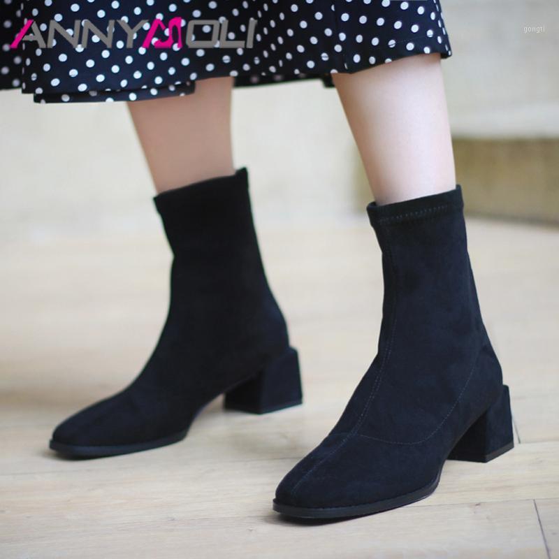 ANNYMOLI Natural Genuine Leather Ankle Boots Woman Boots Square Toe High Heel Short Block Heel Shoes Ladies Autumn Size 401, Gray
ANNYMOLI Natural Genuine Leather Ankle Boots Woman Boots Square Toe High Heel Short Block Heel Shoes Ladies Autumn Size 401, Gray