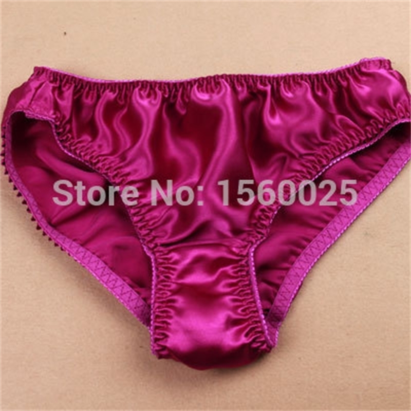 Pure silk Mid waist Glossy Solid Panties Women 100% Mulberry Silk Plus Size Briefs L/XL/XXL FREE SHIPPING 201112