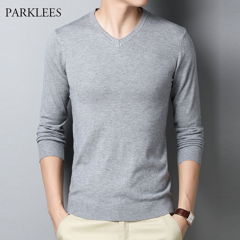 Winter Thick Warm Cashmere Sweater Men V Neck Men's Sweater Slim Fit Pullover Men Classic Wool Knitwear Sweaters For Men 3XL 201224