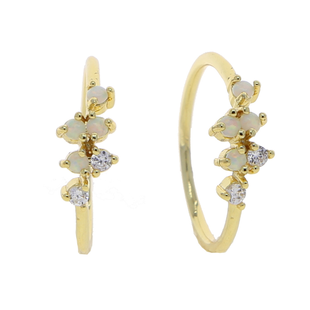 New Arrive Minimal Delicate Jewelry Tiny Fire Opal Cz Paved Dainty Jewelry for Women Teen Girl Fashion Elegant Stacking Cz Rings