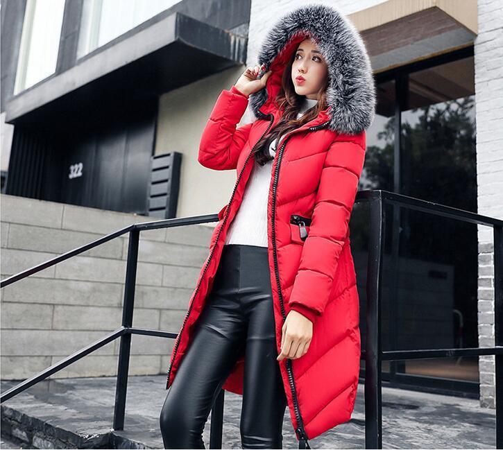 2019 nouvelle mode hiver vestes et manteau doudoune capuche coton fourrure col long manteau femmes vtements d'extrieur chaud LJ201127