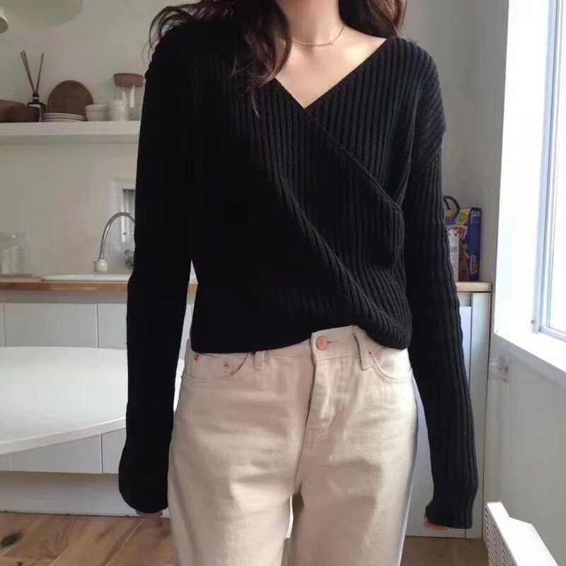 Long Sleeve Pullovers Autumn Winter Knit Tops Outfit V-Neck Wrap Sweater Women Casual Chic Fitted, Black
Long Sleeve Pullovers Autumn Winter Knit Tops Outfit V-Neck Wrap Sweater Women Casual Chic Fitted, Black
