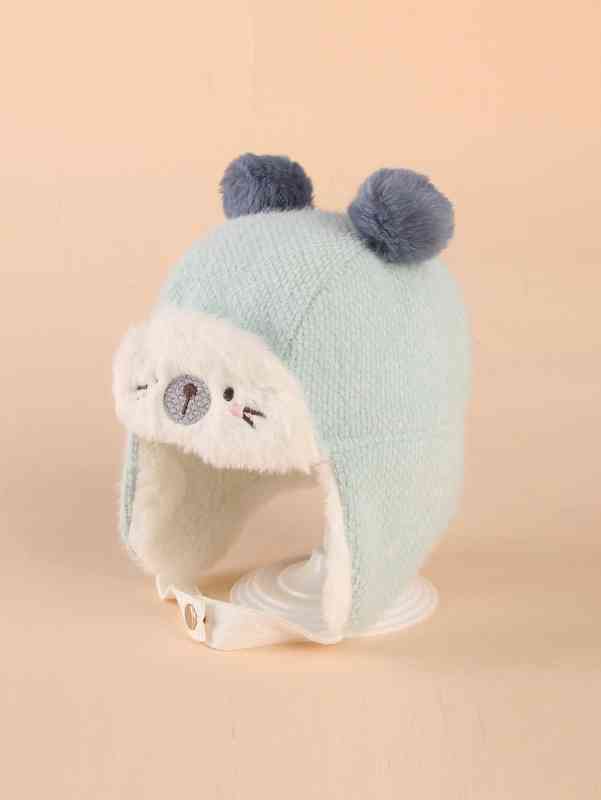Baby Pom Decor Cartoon Embroidered Hat SHE02