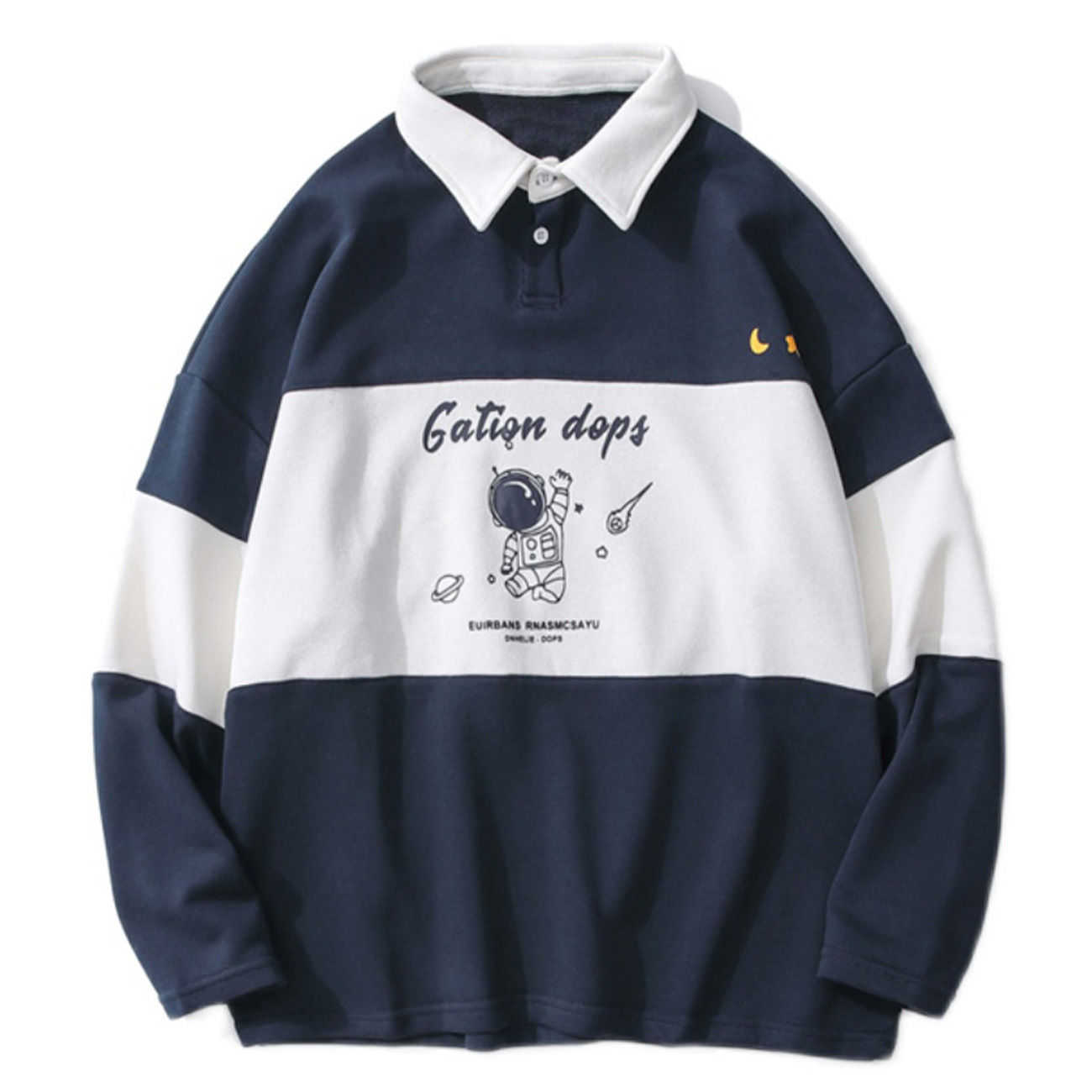 2021 New Patchwork Astronauts Printed t Shirt Men Harajuku Vintage Long Sleeve Fake Two Pieces Pullover Hip Hop Stand Collar Streetwear N3gm, Blue
2021 New Patchwork Astronauts Printed t Shirt Men Harajuku Vintage Long Sleeve Fake Two Pieces Pullover Hip Hop Stand Collar Streetwear N3gm, Blue