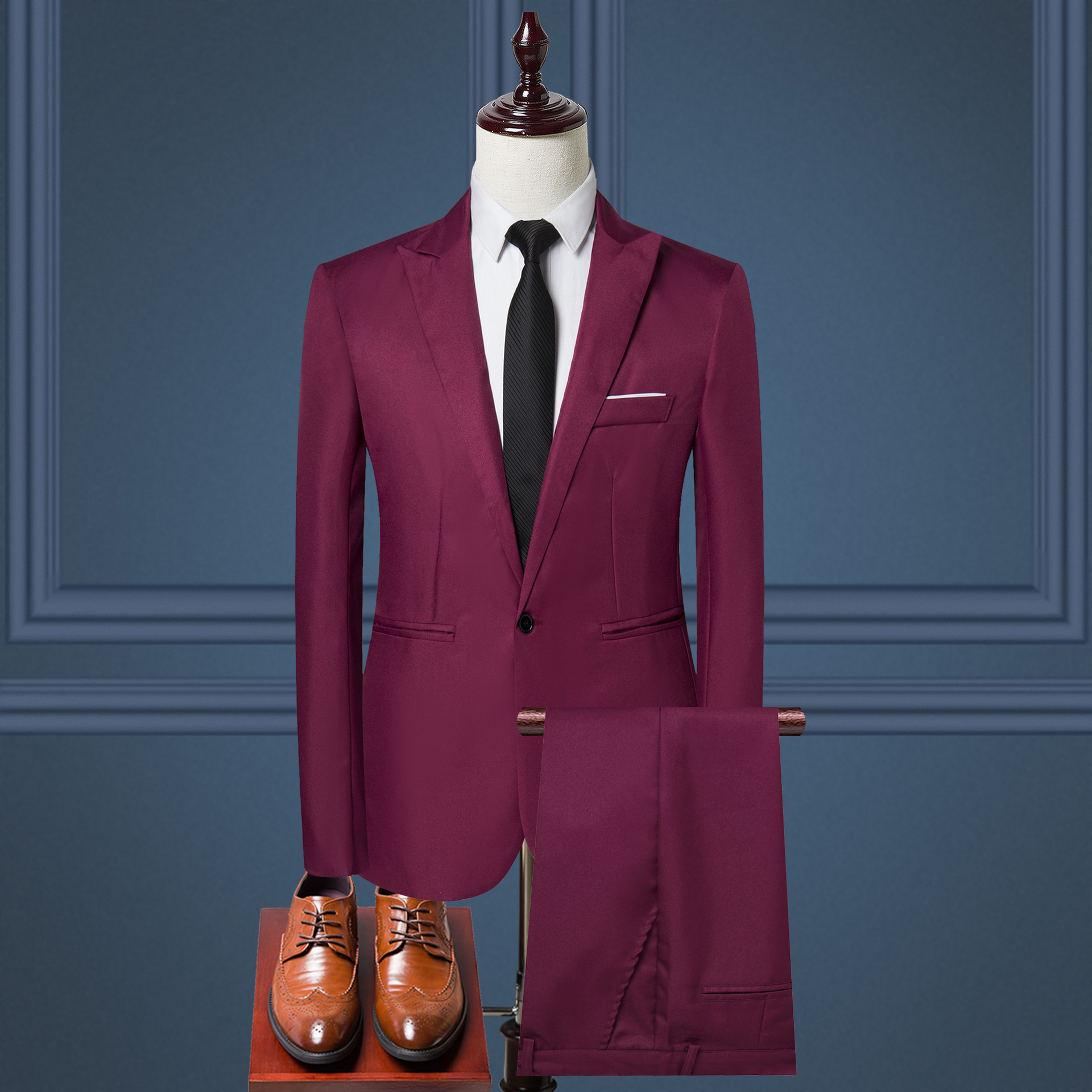 New Men Plus Size 5XL Slim Casual Blazer+Pants Men Suits for Business Office Formal Party Wedding 2 Pieces Men Blazer Set 201105