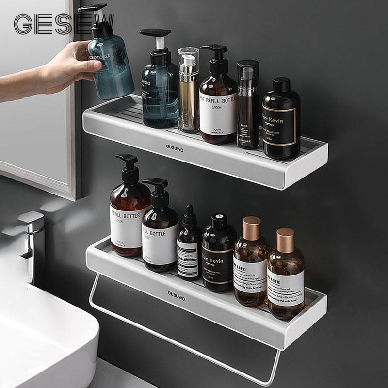 GESEW Storage Rack With Towel Bar Multifunctional Storage Shelf For Bathroom Home Wall-Mount Organizer Bathroom Accessories Sets
GESEW Storage Rack With Towel Bar Multifunctional Storage Shelf For Bathroom Home Wall-Mount Organizer Bathroom Accessories Sets