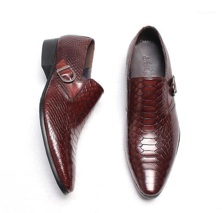 Men's dress shoes genuine leather slip on pointed toes snakeskin buckle strap smart casual shoes groom wedding red oxfords1, Black
Men's dress shoes genuine leather slip on pointed toes snakeskin buckle strap smart casual shoes groom wedding red oxfords1, Black