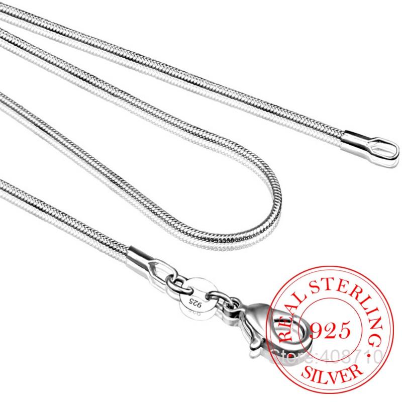 Original 925 Solid Silver Statement Necklaces for Women Men 1MM/2MM Wide Snake Clavicle Chain Necklace For Pendant 16inch-24inch
Original 925 Solid Silver Statement Necklaces for Women Men 1MM/2MM Wide Snake Clavicle Chain Necklace For Pendant 16inch-24inch