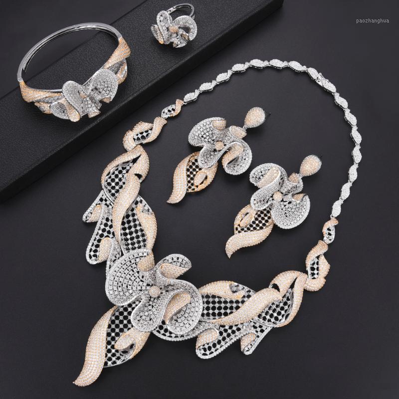 Earrings & Necklace LARRAURI Trendy Bracelet Bangle Resizable Ring Nigerian Wedding Cubic Zirconia Jewelry Sets Parure Bijoux Femm, Silver
Earrings & Necklace LARRAURI Trendy Bracelet Bangle Resizable Ring Nigerian Wedding Cubic Zirconia Jewelry Sets Parure Bijoux Femm, Silver