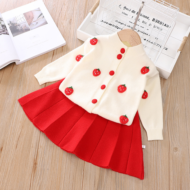 Baby Girls Clothes Autumn Winter Kids Clothes Girls Set Knitting Sweater+Skirt Tracksuit Suit For Toddler Girls Children ClothesX1019