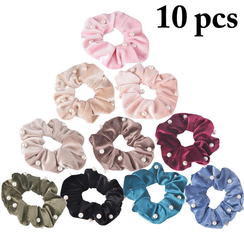 10pcs Velvet Scrunchie Women Girls Pearls Elastic Hair Rubber Bands Accessories Gum For Women Tie Hair Ring Rope Ponytail Holder
10pcs Velvet Scrunchie Women Girls Pearls Elastic Hair Rubber Bands Accessories Gum For Women Tie Hair Ring Rope Ponytail Holder