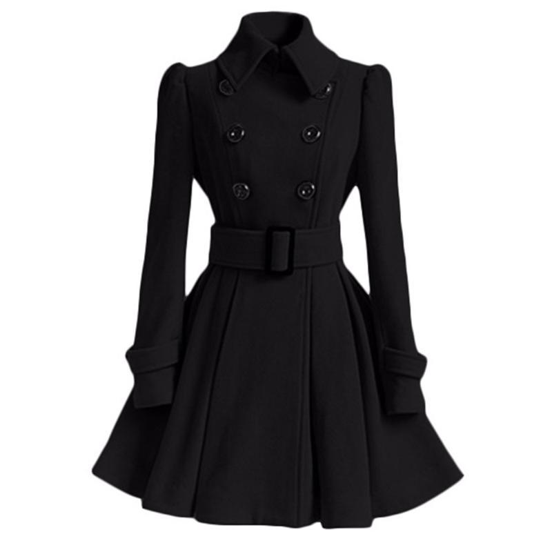 Gothic Women Woolen Coat Winter Warm Windbreaker England Fashion Black Swing Hem Belt Slim Elegant Retro White Wool Overcoat, Tan;black
Gothic Women Woolen Coat Winter Warm Windbreaker England Fashion Black Swing Hem Belt Slim Elegant Retro White Wool Overcoat, Tan;black