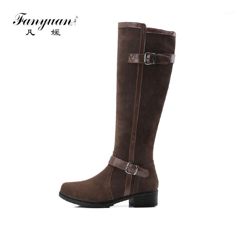 Fanuyuan Fashion Mixed colors knee high boots women Square heel long boots winter warm Buckle shoes Round Toe motorcycle1, Brown
Fanuyuan Fashion Mixed colors knee high boots women Square heel long boots winter warm Buckle shoes Round Toe motorcycle1, Brown
