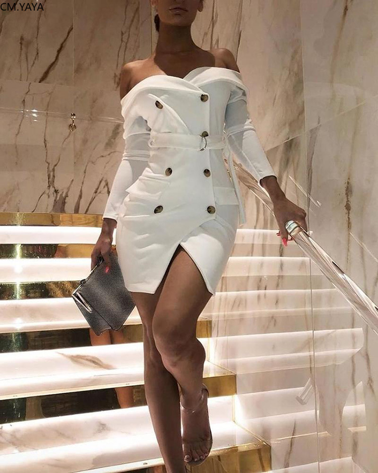 GL Women winter Full Sleeve Bodycon Slash Neck Sashes Buttons dress Sexy Casual club night party bandage dresses Fashion 661 201008