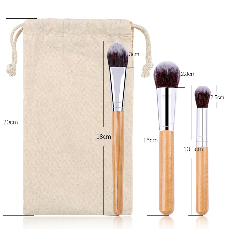 Bamboo Handle Makeup Brushes Set Professional Cosmetics Brush kits Kabuki BrushesBrochas De Maquillaje De Bambu Kabuki Brushes 11pcs