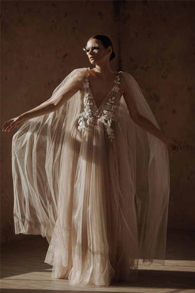 Women Sexy Lady Soft Tulle Sleepwear With Wraps Wedding Outfit Garment Bridal Bathrobe Sheer Nightgown Custom Made Party Shower