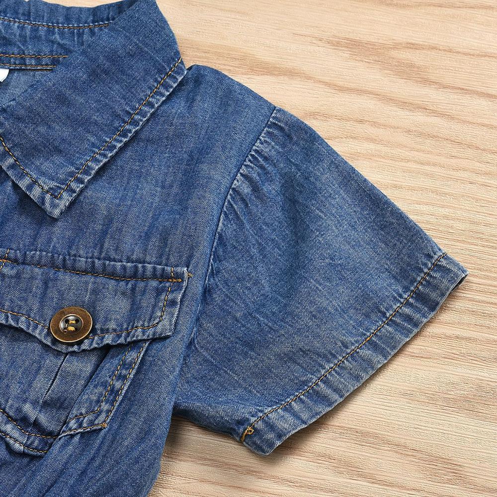 Humor Bear 2020 Girls Summer Clothiing Casual Children Clothing Jumpsuit Denim Cotton Kids Short Sleeve Shorts Toddler ClothesX1019