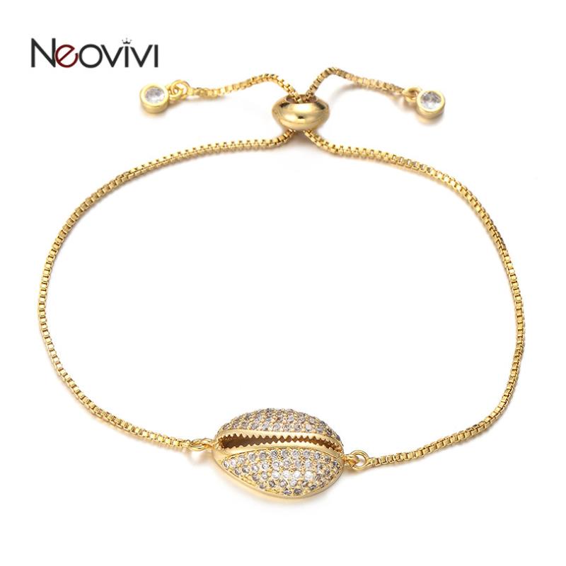 Neovivi Trendy Shell Charm Bracelets Micro Pave Clear White CZ Brass Adjustable Bracelet Women Fashion DIY Jewelry Femme Gift
Neovivi Trendy Shell Charm Bracelets Micro Pave Clear White CZ Brass Adjustable Bracelet Women Fashion DIY Jewelry Femme Gift