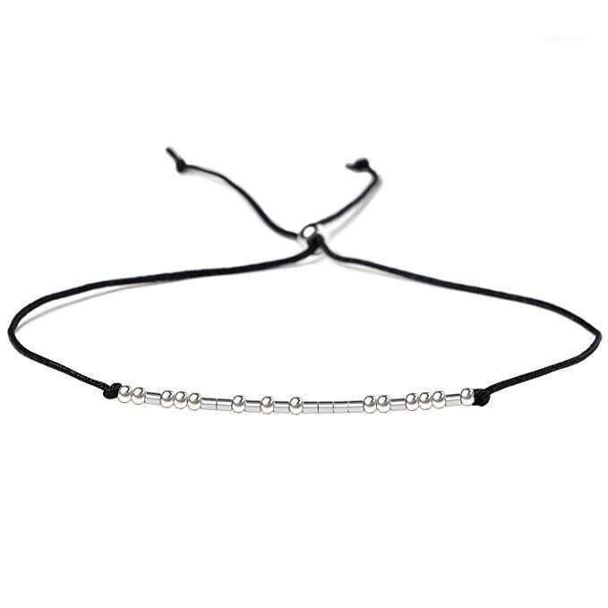 Morse Code sterling silver Woven Adjustable Bracelet With Infinity Love Gold Crown Star Charm Bracelet for Girls Jewelry A301
Morse Code sterling silver Woven Adjustable Bracelet With Infinity Love Gold Crown Star Charm Bracelet for Girls Jewelry A301