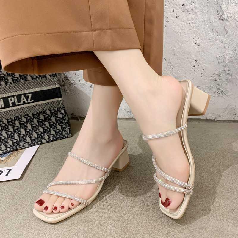 Crystal Narrow Band Square Heel Slippers Women Sandals Summer Fashion High Heel Slippers Outdoor Open Toe Sandals Women 20201, Beige
Crystal Narrow Band Square Heel Slippers Women Sandals Summer Fashion High Heel Slippers Outdoor Open Toe Sandals Women 20201, Beige