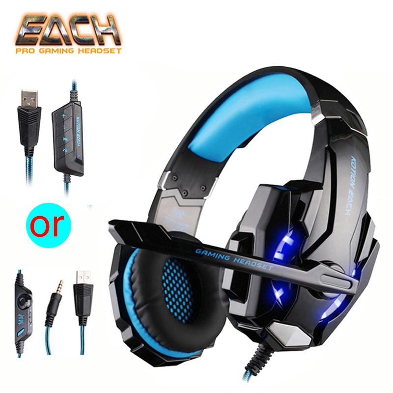 KOTION EACH G9000 Gaming Headphone Computer Headset Earphone Headband With Mic 3.5MM OR USB 7.1 Surround Sound Version LED Light, Black
KOTION EACH G9000 Gaming Headphone Computer Headset Earphone Headband With Mic 3.5MM OR USB 7.1 Surround Sound Version LED Light, Black