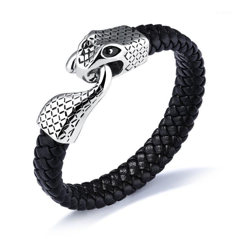 Punk Snake Style Genuine Leather Braided Men Bracelet Elegant Small Adorn Article Stainless Steel Snakehead Hand Jewelry Gift1
Punk Snake Style Genuine Leather Braided Men Bracelet Elegant Small Adorn Article Stainless Steel Snakehead Hand Jewelry Gift1