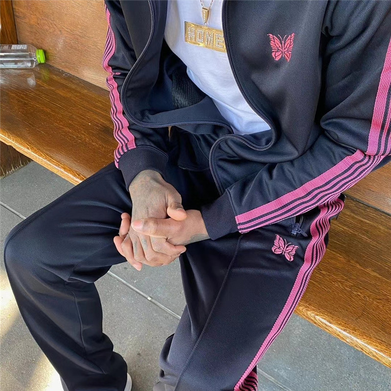 2021 New Stripe Jackets Men Women Pink Butterfly Embroidery Needles Jacket Hip Hop High Quality Awge Coats Yzvq
2021 New Stripe Jackets Men Women Pink Butterfly Embroidery Needles Jacket Hip Hop High Quality Awge Coats Yzvq