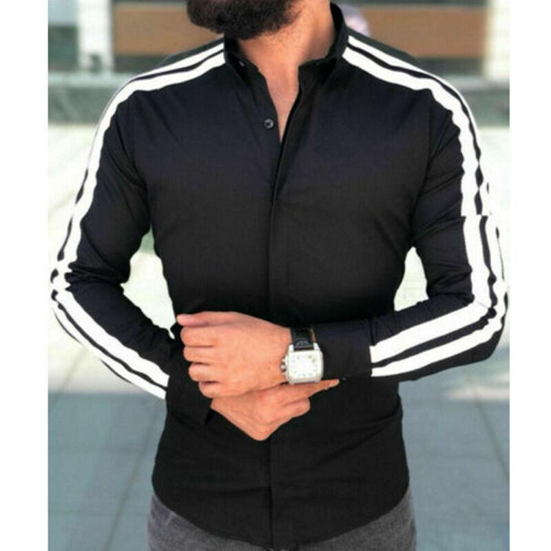 NEW Men Fashion Slim Fit Long Sleeve Shirts Casual Striped Stand Collar Blouse Top, Black
NEW Men Fashion Slim Fit Long Sleeve Shirts Casual Striped Stand Collar Blouse Top, Black