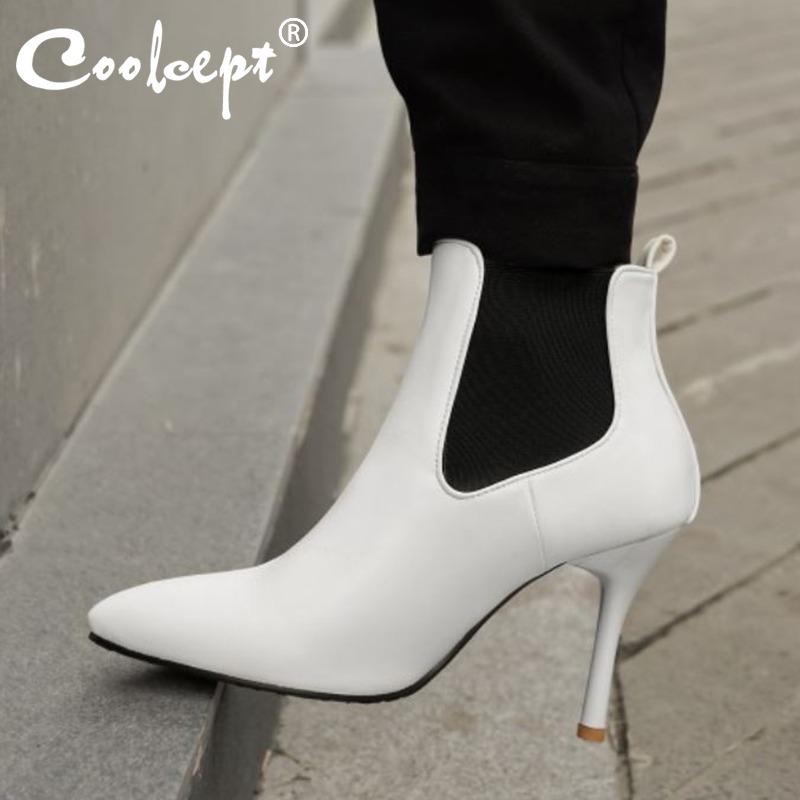 Coolcept Women Ankle Boots Thin High Heel Slip On Shoes Pointed Toe Warm Boots Winter Lady Fashion Office Footwear Size 34-43, Black
Coolcept Women Ankle Boots Thin High Heel Slip On Shoes Pointed Toe Warm Boots Winter Lady Fashion Office Footwear Size 34-43, Black
