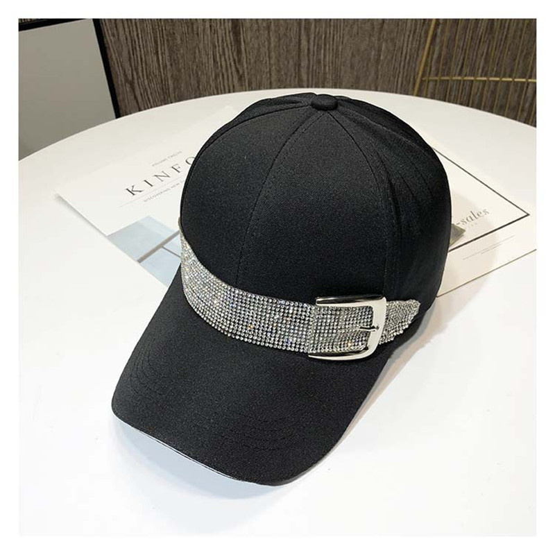New Fashion Belt Baseball Caps For Women Sport Caps Outdoor Sun Hat Gorras Black hat T200715