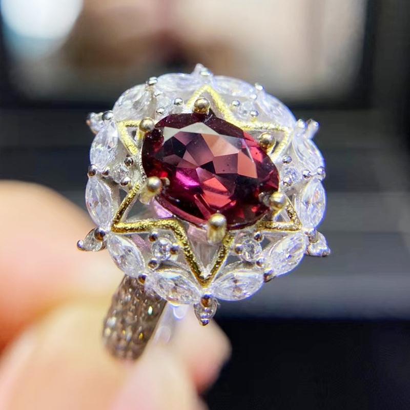 Cluster Rings Natural Real Red Garnet Luxury Ring Per Jewelry 6*8mm 1.5ct Gemstone 925 Sterling Silver Fine Q2142310, Golden;silver
Cluster Rings Natural Real Red Garnet Luxury Ring Per Jewelry 6*8mm 1.5ct Gemstone 925 Sterling Silver Fine Q2142310, Golden;silver