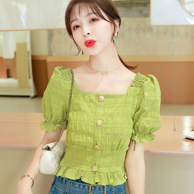 2021 Summer Korean Sexy Wrinkle Stretch Short Women Blouses Chiffon Blouse Elegant Square Collar Shirt Crop Top Plus Size FY349, Zise
2021 Summer Korean Sexy Wrinkle Stretch Short Women Blouses Chiffon Blouse Elegant Square Collar Shirt Crop Top Plus Size FY349, Zise