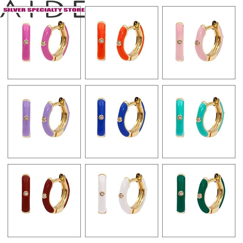 AIDE 925 Sterling Silver Earrings For Women 2020 Trend Hoop Earring For Girl Earring Fine Jewelry Zircon Pendiente Bijoux Arete