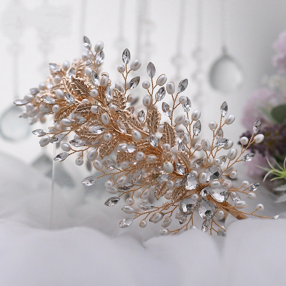 Silver Headpieces Bridal Crown Rhinestone Crystals Gold Wedding Crowns Headband Hair Accessories Party Tiaras Baroque Chic Enagement