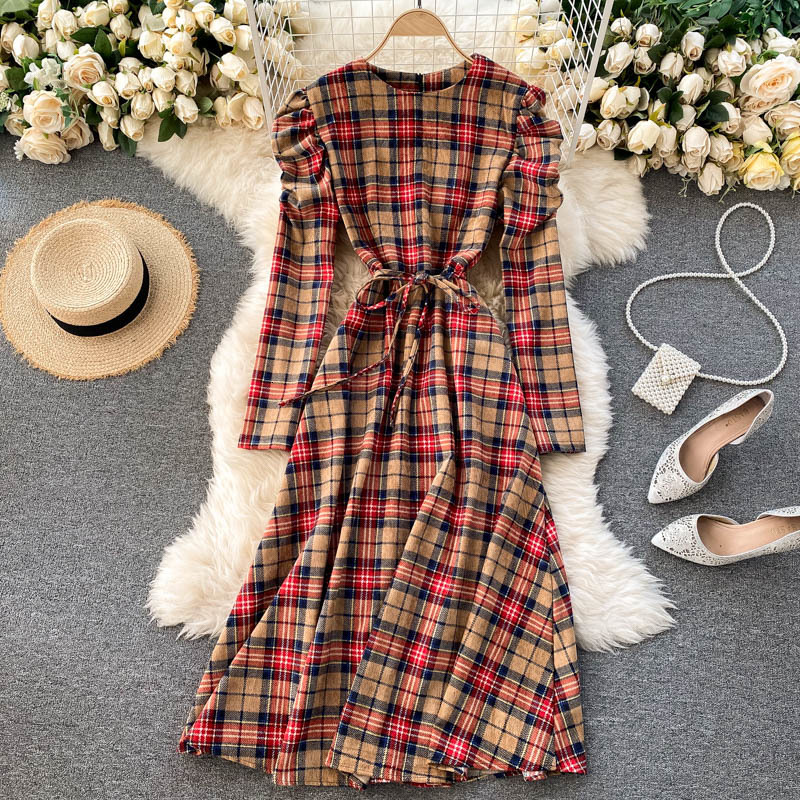 2021 New Female vintage plaid neck puff the line in elegant autumn tracks dressed long YIES, Orange
2021 New Female vintage plaid neck puff the line in elegant autumn tracks dressed long YIES, Orange