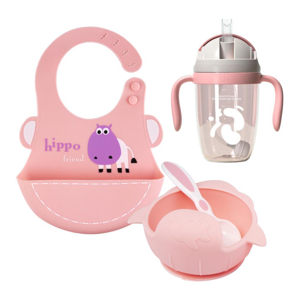 Qshare /set Baby Dinnerware Set for Baby-Led Weaning Silicone Baby Feeding Bowl Set LJ201221