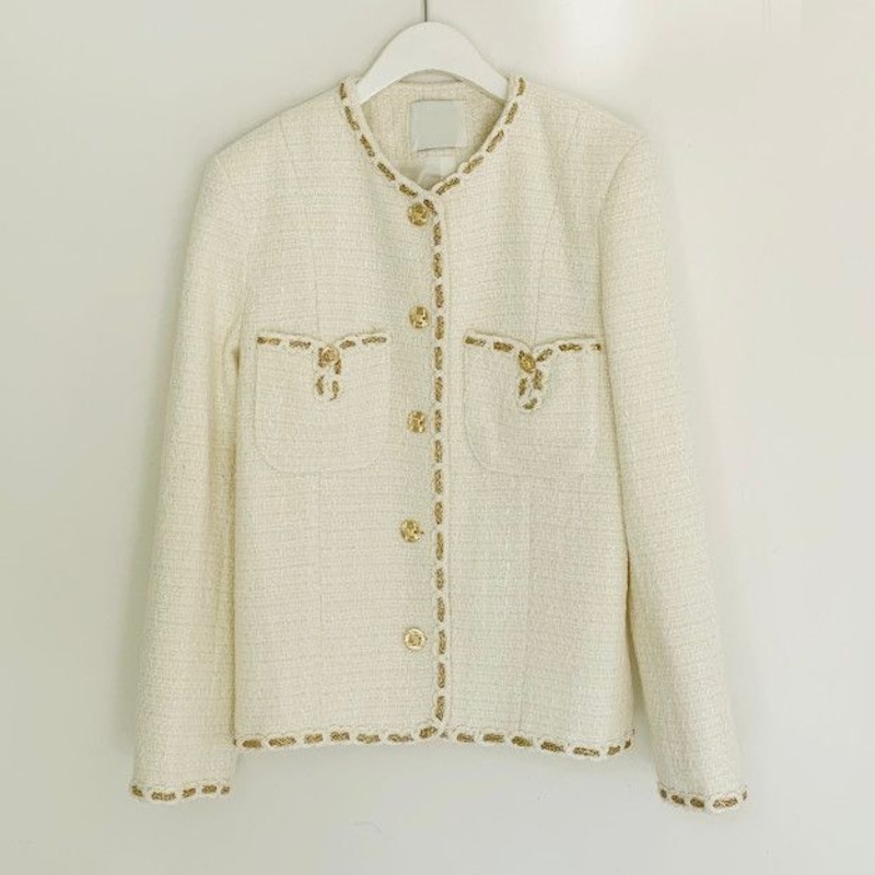 New Autumn Winter Korean Casual Tweed Jackets Women Button Solid Suits Coat Female Tops Office Lady Slim Outwear Feminino 201013