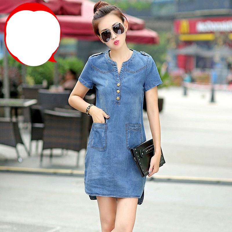 1pc New Summer Denim Dress Women Plus Size 5XL V-Neck Low Cut Short Sleeve Slim Jeans Dresses Wth Pocket Vestidos Women, Deep blue
1pc New Summer Denim Dress Women Plus Size 5XL V-Neck Low Cut Short Sleeve Slim Jeans Dresses Wth Pocket Vestidos Women, Deep blue