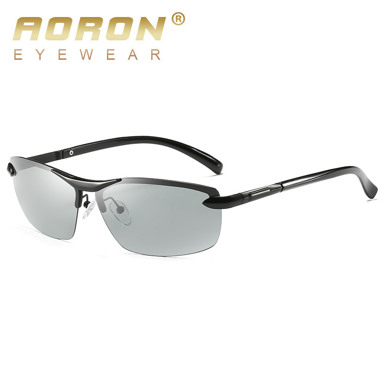 AORON Photochromic Polarized Sunglasses Men Discoloration Eyewear Anti Glare UV400 Glasses Driving Goggles Oculos