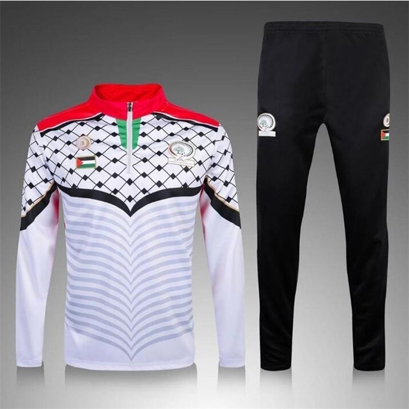 New Training Suit Top Quality Palestino Running Sets Jacket Skinny Pants Tracksuit Chandal Futbol Sweatshirt Palestine 201207, Gray
New Training Suit Top Quality Palestino Running Sets Jacket Skinny Pants Tracksuit Chandal Futbol Sweatshirt Palestine 201207, Gray