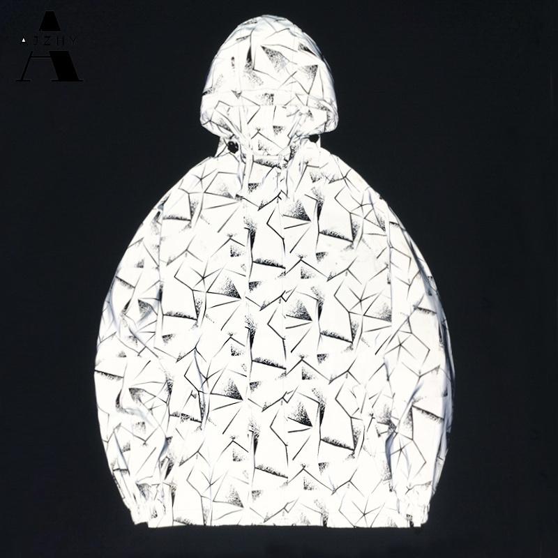 2020 Geometric Printed Reflective Jacket Men Women Fashion Harajuku Windbreaker Jackets Hooded Hip Hop Streetwear Zipper Coats, Black
2020 Geometric Printed Reflective Jacket Men Women Fashion Harajuku Windbreaker Jackets Hooded Hip Hop Streetwear Zipper Coats, Black