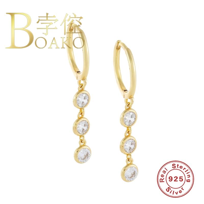 BOAKO 925 Sterling Silver Drop Earrings For Women Round Zircon Earring Long Earrings Luxury Fine Jewelry Pendientes For Girls
BOAKO 925 Sterling Silver Drop Earrings For Women Round Zircon Earring Long Earrings Luxury Fine Jewelry Pendientes For Girls