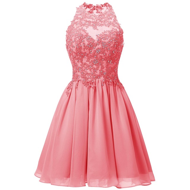 New Sexy 2020 Red Crystals Lace Chiffon Prom Dresses Short Plus Size Cocktail Homecoming Party Gown QC1535