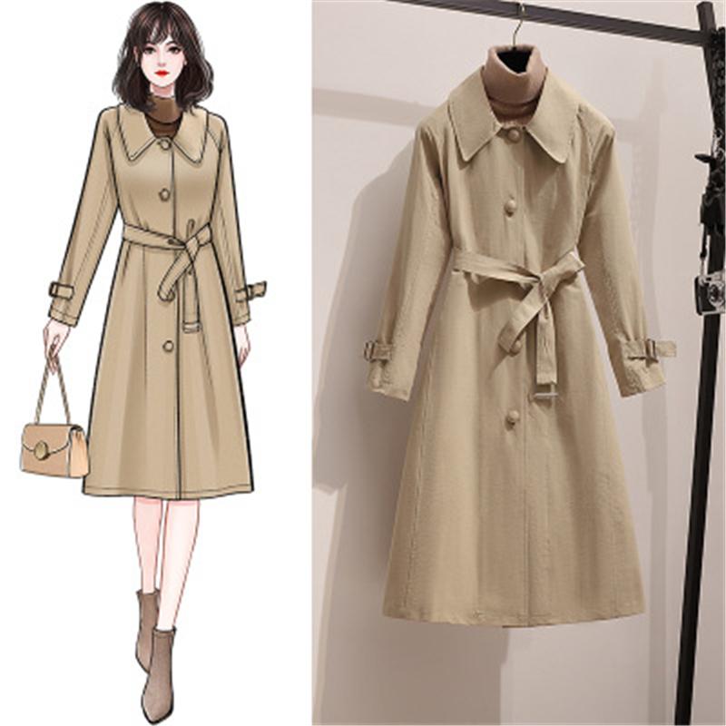 Mid-Length Windbreaker Women' 2020 Spring Autumn Fashion New Loose Lapel Long-Sleeved Temperament Coat Trend 355, Black
Mid-Length Windbreaker Women' 2020 Spring Autumn Fashion New Loose Lapel Long-Sleeved Temperament Coat Trend 355, Black