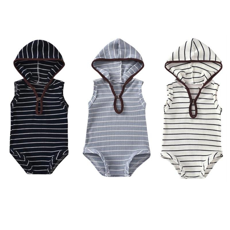 Newborn Infant Baby Boy Girl Clothes Striped Bodysuit Hooded Jumpsuit Sleeveless Cotton Bodysuit Summer Clothing 0-24 Monthes, Black
Newborn Infant Baby Boy Girl Clothes Striped Bodysuit Hooded Jumpsuit Sleeveless Cotton Bodysuit Summer Clothing 0-24 Monthes, Black