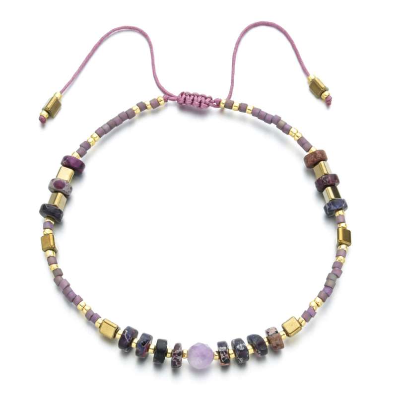 High Quality Japanese Seedbeads Natural Stone Strands Adjustable Glass Beads Bracelet for Women
