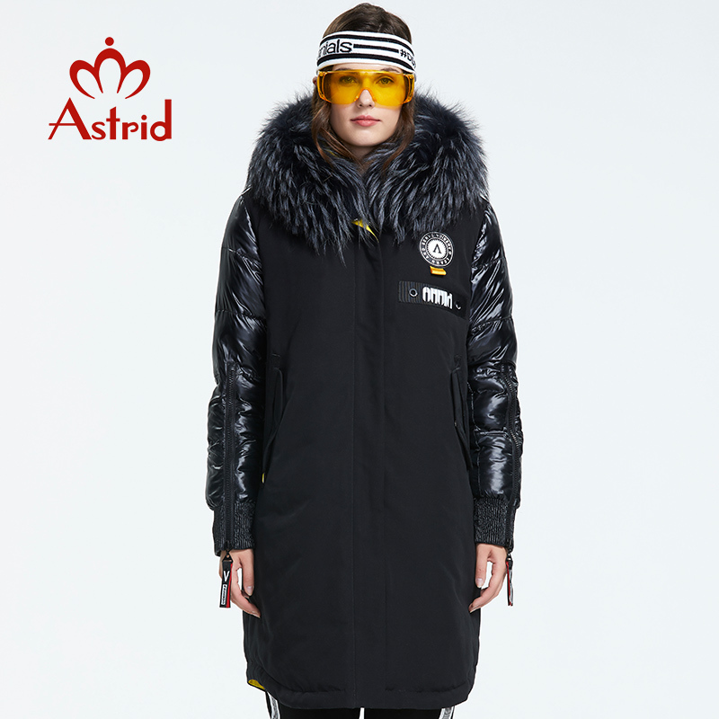 Astrid Winter new arrival women down jacket with a fur collar fashion style with a hood long winter coat women AR3022 200928