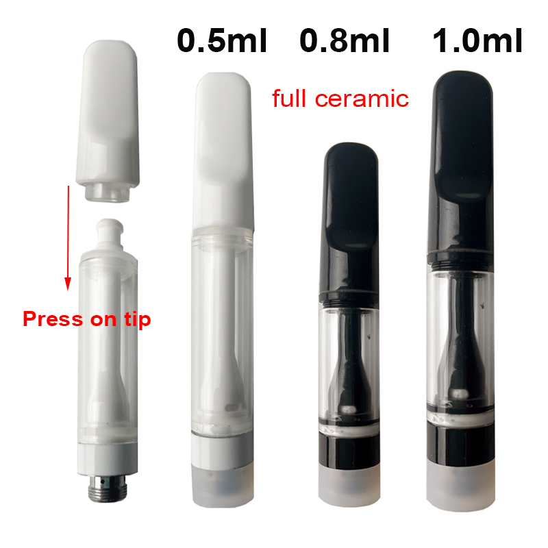 Full Ceramic Cartridges 0.5ml 0.8ml 1ml Atomizers Thick Oil Glass Tank Press on Empty E Cigarettes 510 Thread Carts Wax Vaproizer
Full Ceramic Cartridges 0.5ml 0.8ml 1ml Atomizers Thick Oil Glass Tank Press on Empty E Cigarettes 510 Thread Carts Wax Vaproizer